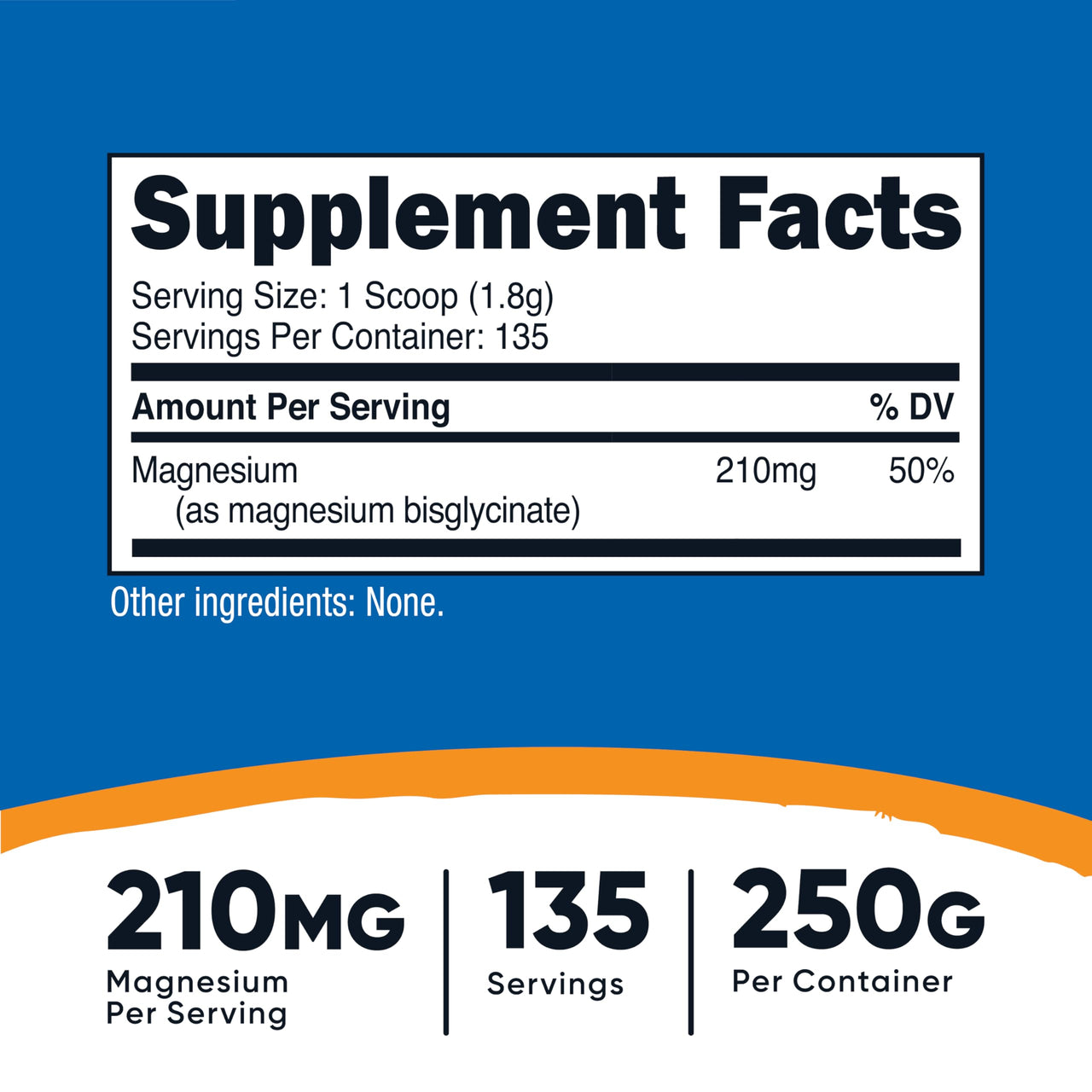 Nutricost Magnesium Bisglycinate Powder (Unflavored, 250 Grams) - Non-GMO, Vegan Supplement