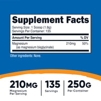 Thumbnail for Nutricost Magnesium Bisglycinate Powder (Unflavored, 250 Grams) - Non-GMO, Vegan Supplement