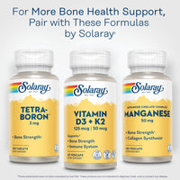 Thumbnail for SOLARAY Vitamin D3 K2 - Bone Health and Immune Support Supplement - with 5000 IU Vitamin D as VIT D3 and 50 mcg Vitamin K2 as Menoquinone MK7, Made Without Soy, 60-Day Guarantee, 60 Serv, 60 VegCaps
