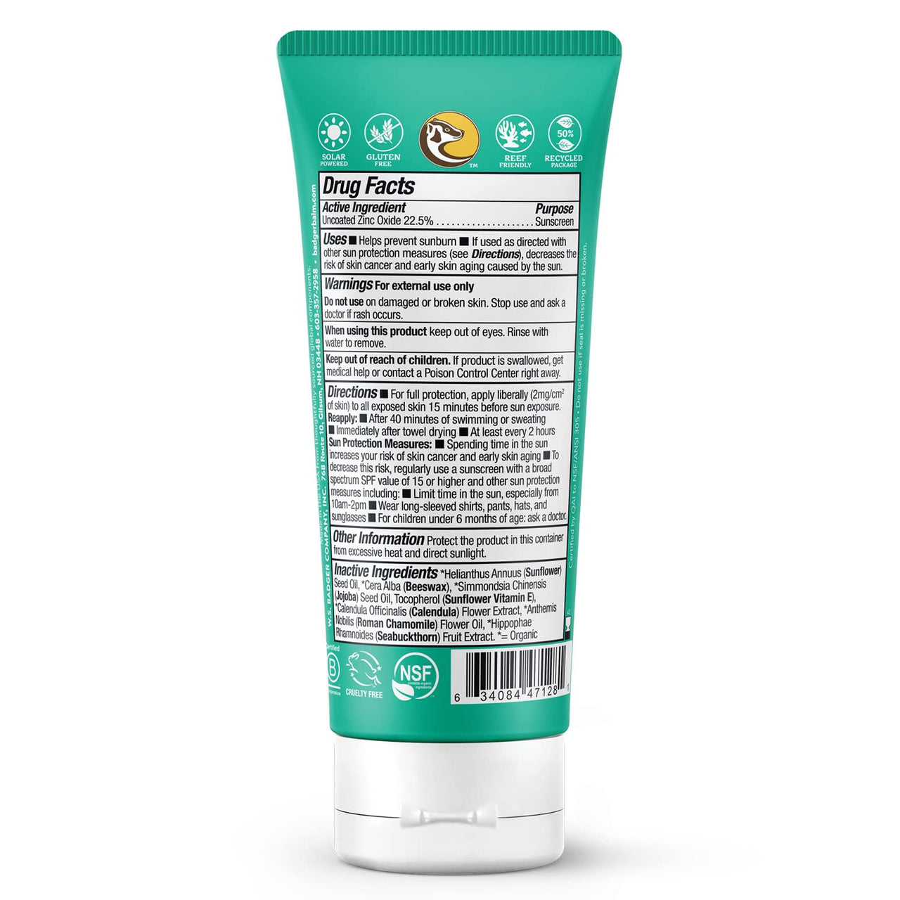 Badger Mineral Baby Sunscreen Cream SPF 40, 98% Organic Toddler Sunscreen with Zinc Oxide, Broad Spectrum, Reef Safe, Water Resistant, Pediatrician Tested Baby Sunblock for Sensitive Skin, 2.9 fl oz