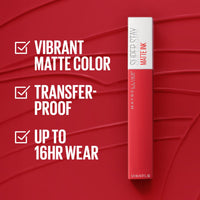 Thumbnail for Maybelline Super Stay Matte Ink Liquid Lipstick Makeup, Long Lasting High Impact Color, Up to 16H Wear, Visionary, Taupe Purple, 1 Count
