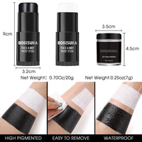 Thumbnail for BOBISUKA Black White Face Paint Stick with Setting Powder Set, Eye Black Sticks for Sports, Body Paints for Clown Skeleton Vampire Skull Cosplay Special Effects Costume SFX Halloween Makeup Kit