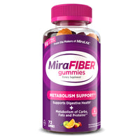 Thumbnail for MiraFIBER Gummies from The Makers of MiraLAX, 8g of Daily Fiber Per Serving, Metabolism Support with B Vitamins, Gut Health for Men & Women, Prebiotic Fiber Gummies for Adults, Mixed Fruit Flavor 72Ct