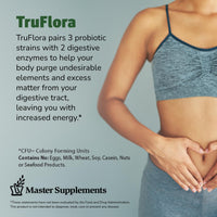 Thumbnail for Master Supplements Truflora, 15 Billion CFU, 3 Probiotics, 2 Enzymes, 32 - V-Caps