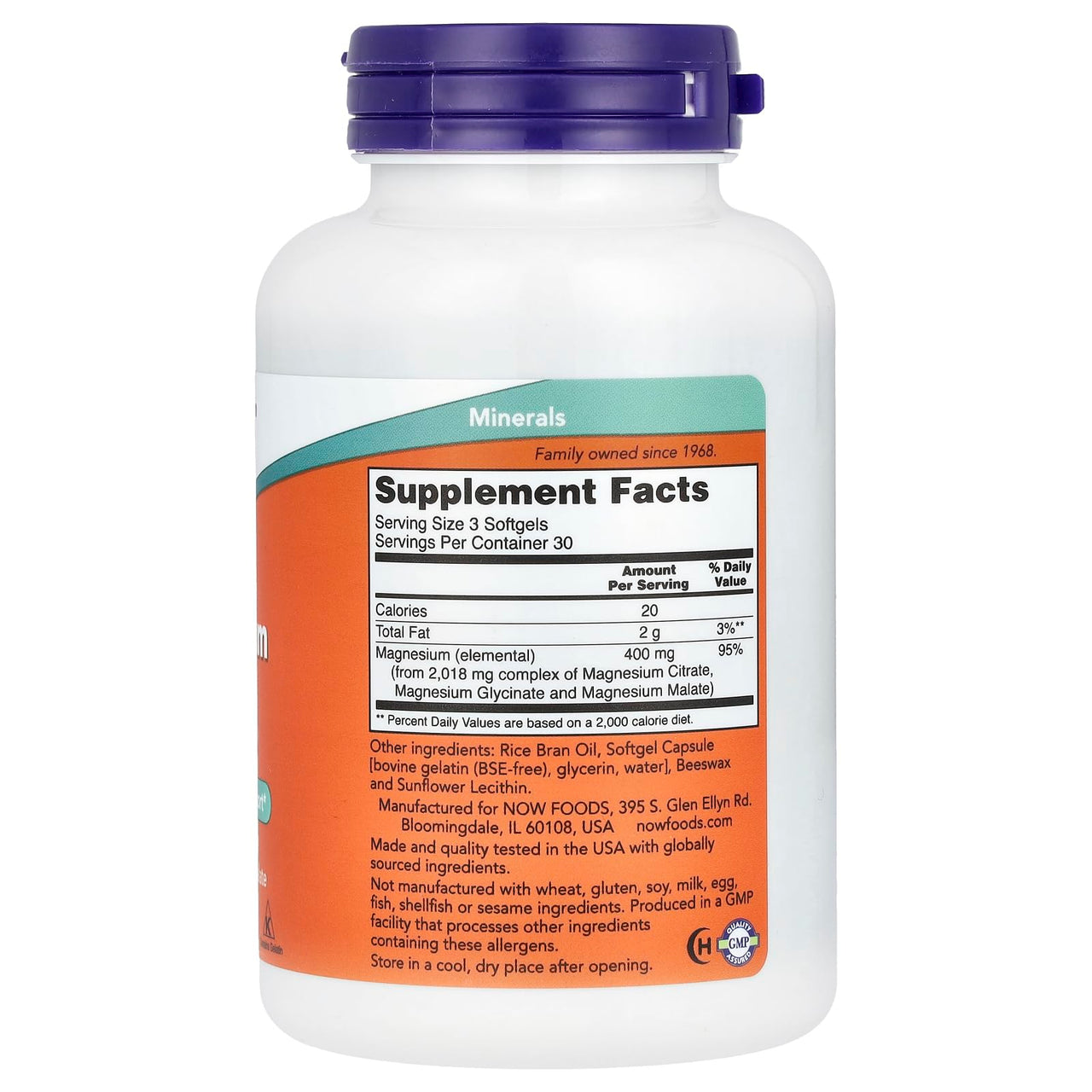 Now Foods Magnesium Citrate - 90 Softgels (Pack of 3)