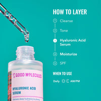 Thumbnail for Good Molecules Hyaluronic Acid Serum - 1% Hyaluronic Acid Non-Greasy Ultra hydrating Serum Facial Moisturizer for Plumper Skin, Skin Care for Face