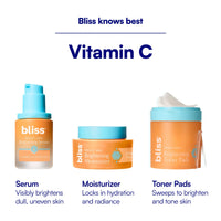 Thumbnail for Bliss Vitamin C + Tri-Peptide Bright Idea Serum – 15% Brightening + Barrier Boost Complex for Radiant, Firm Skin – Anti-Aging Face Serum Boosts Collagen & Elasticity - 1 fl oz