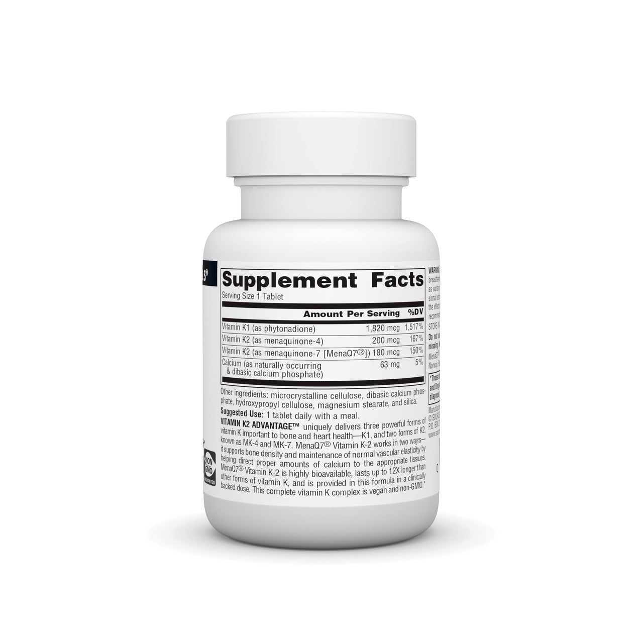 Source Naturals Vitamin K2 Advantage, for Bone and Heart Health*, 2200 mcg - 60 Tablets