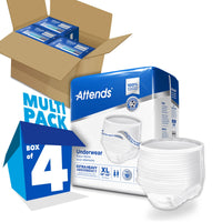 Thumbnail for Attends Care Disposable Pull On Unisex Adult Absorbent Underwear with Tear Away Seams, X-Large, Moderate Absorbency, 4 Bags per Case