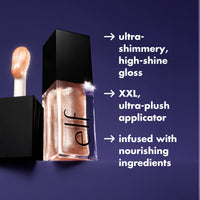 Thumbnail for e.l.f. Glow Reviver Lip Oil, Nourishing and Hydrating with High-Shine Glimmer Finish & Sheer Wash Of Color, Minty Scent, Non-Sticky, Vegan & Cruelty-free, Crystal Baller