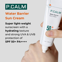 Thumbnail for P.CALM Water Barrier Moisturizing Sun Cream Matte-Finish No White Cast SPF 50+ PA++++ Vegan Calming Moisture Daily Sunscreen for Dry Oily Sensitive Skin Korean Skincare