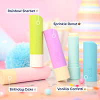 Thumbnail for eos Happy Vibes Lip Balm Variety Pack- Sprinkle Donut, Birthday Cake, Vanilla Confetti & Rainbow Sherbet, All-Day Moisture Lip Care Products, 0.14 oz, 4-Pack