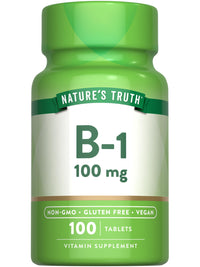 Thumbnail for Nature's Truth Vitamin B1 100mg (Thiamine) | 100 Count | Vegan, Non-GMO & Gluten Free Supplement