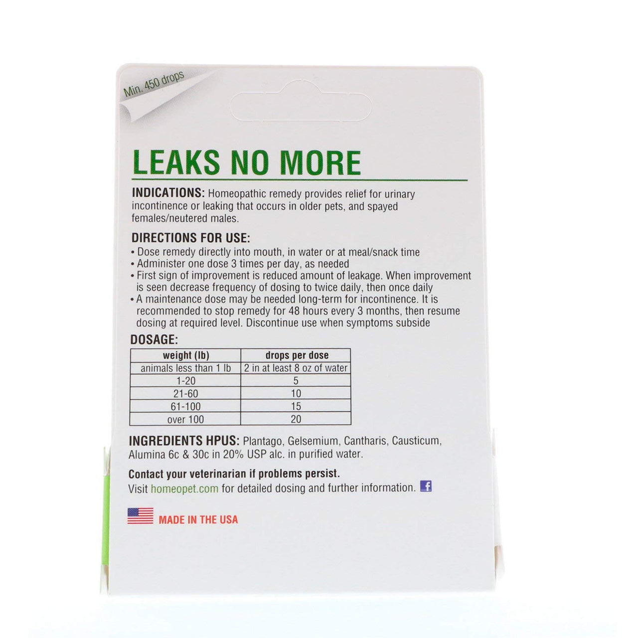 HomeoPet Leaks No More 15 ml