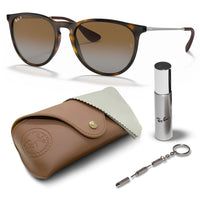 Thumbnail for Ray-Ban RB4171 ERIKA CLASSIC POLARIZED Phantos Shaped Sunglasses for Men & Women – Includes Official Rayban Eyewear Kit – Ideal Formal & Casual Wear Sunglasses – Brown Lens