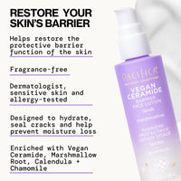 Thumbnail for Pacifica Vegan Ceramide Barrier Repair Face Lotion, Hydrating, Lightweight Moisturizer, For Dry Skin, Dermatologist Tested, Safe for Sensitive Skin, Fragrance Free, 100% Vegan + Cruelty Free