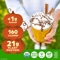 Thumbnail for Orgain Organic Vegan Protein Powder, Pumpkin Spice Seasonal Flavor - 21g of Plant Protein, 5g Prebiotic Fiber, No Lactose Ingredients, No Added Sugar, Non-GMO, For Shakes & Smoothies, 1.02 lb