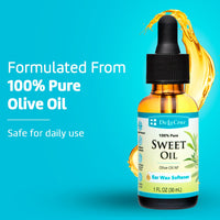 Thumbnail for De La Cruz 100% Pure Sweet Oil for Ears - All Natural Ear Wax Removal - 1 Fl Oz Dropper and 4 Fl Oz Refill Bundle