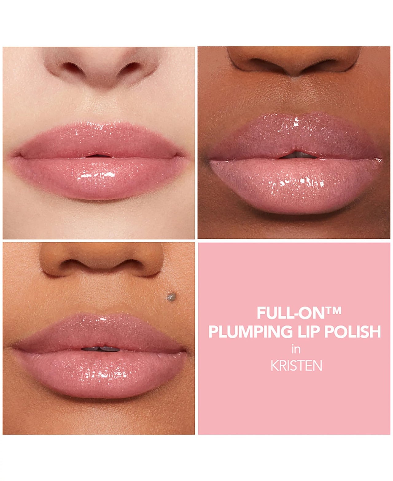 BUXOM Full-On Plumping Lip Polish, Tinted Lip Plumper Gloss with Peptides & Vitamin E, High-Shine Lip Gloss that Nourishes, Vegan, CJ 4 Piece Set (Sugar, Kristen, Charlie, Jessica)