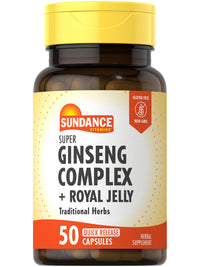 Thumbnail for Sundance Super Ginseng Complex | with Royal Jelly | 50 Quick Release Capsules | Non-GMO and Gluten Free Traditional Herb Supplement