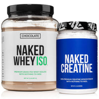 Thumbnail for NAKED Chocolate Whey Isolate Protein Powder (24 Servings) Pure Micronized Creatine Monohydrate 500g (100 Servings) – Grass-Fed; Bulk; Non-GMO; Gluten Free; Soy Free