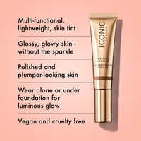 Thumbnail for ICONIC LONDON Radiance Booster | Liquid Radiance Lightweight Skin Tint for a Glowy Makeup Look, Cruelty Free, Vegan Makeup (Deep Glow) 1.01 Fl oz