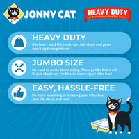 Thumbnail for Jonny Cat Litter Box Liners: Heavy Duty - Tear & Leak Resistant - Drawstring Close - Jumbo, 5 Count