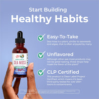 Thumbnail for MaryRuth Organics Irish Sea Moss Liquid Drops | Chondrus Crispus | Wild Harvested | Organic Irish Moss Formulated for Adults & Kids Ages 14+ | Unflavored | Sugar Free | Vegan | Non-GMO | 1 Fl Oz