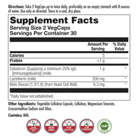 Thumbnail for KAL Colostrum Lactoferrin, 20% Immunoglobulins | Lactoferrin & Beta Glucan | Healthy Immune Support | 30 Serv | 60 Caps