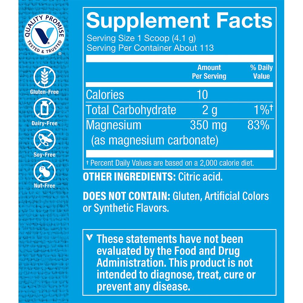 The Vitamin Shoppe Calm Zone Magnesium Mineral Powder, 325mg - Unflavored, Relaxation Drink for Muscles, Digestive & Bone Support – Natural Flavor for Calm & Regularity (16 Ounces Powder)