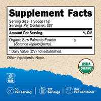Thumbnail for Nutricost Organic Saw Palmetto Powder 8oz - Certified USDA Organic Saw Palmetto, Gluten Free