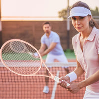 Thumbnail for MBFISH Tennis Racket - Super Value Set with Pre-Strung, Comfortable Handle, 27'' Tennis Racquet for Adults, Includes 3 Tennis Balls, 2 Overgrips and 1 Tennis Bag Coral Pink