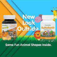 Thumbnail for NaturesPlus Animal Parade Children's Chewable Multivitamin - Orange Flavor - 90 Animal-Shaped Tablets - Promotes Health & Well-Being - Vegetarian, Gluten Free - 45 Servings