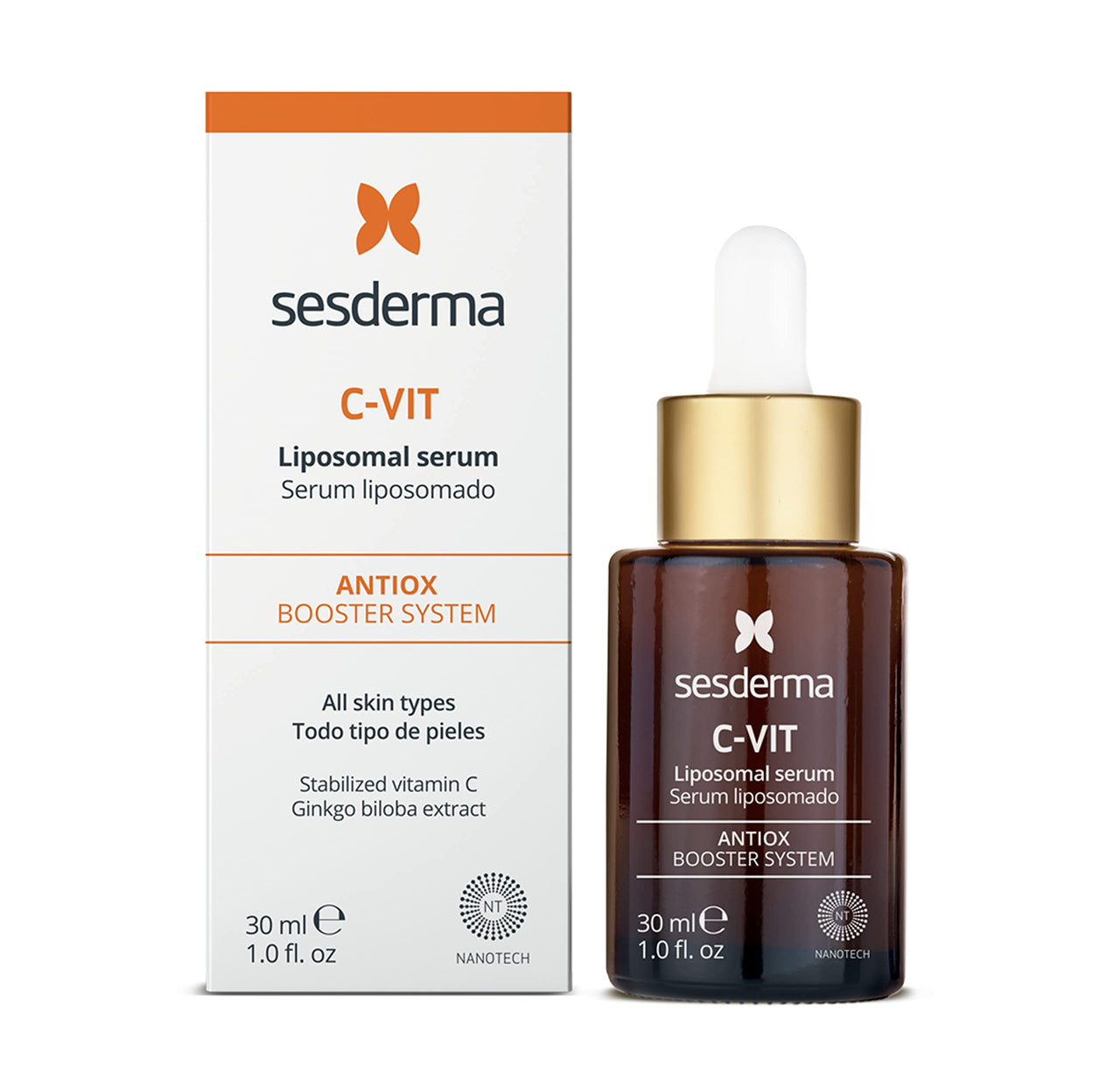 Sesderma C-VIT Radiance Serum with Vitamin C, Brightens, Hydrates & Fights Signs of Aging, Antioxidant Formula, 1.0 fl oz