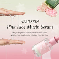 Thumbnail for APRILSKIN Pink Aloe Mucin Serum 1.01 fl.oz (30ml) Hydrating 78% Jeju Aloe Mucin Formula with Non-Sticky Finish for a Glass Glow Look, Korean Skincare