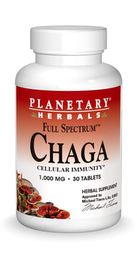 Thumbnail for Planetary Herbals Chaga Full Spectrum, Enhance Cellular Immunity, 30 Tablets