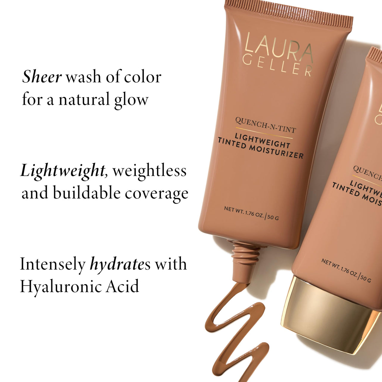 LAURA GELLER NEW YORK Quench-N-Tint Hydrating Foundation, Light Medium, 1.7 Fl Oz