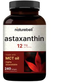 Thumbnail for NatureBell Maximum Strength Astaxanthin 12mg, 240 Softgels - 4 Month Supply - Natural Antioxidant from Haematococcus Pluvialis Microalgae | Non-GMO, Gluten Free
