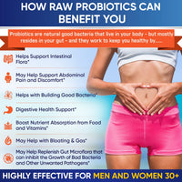 Thumbnail for Wholesome Wellness Organic Raw Probiotics 100 Billion CFU, Dr Formulated for Women and Men, Complete Adult Supplement with Prebiotics and Digestive Enzymes; 30 Capsules, Shelf Stable