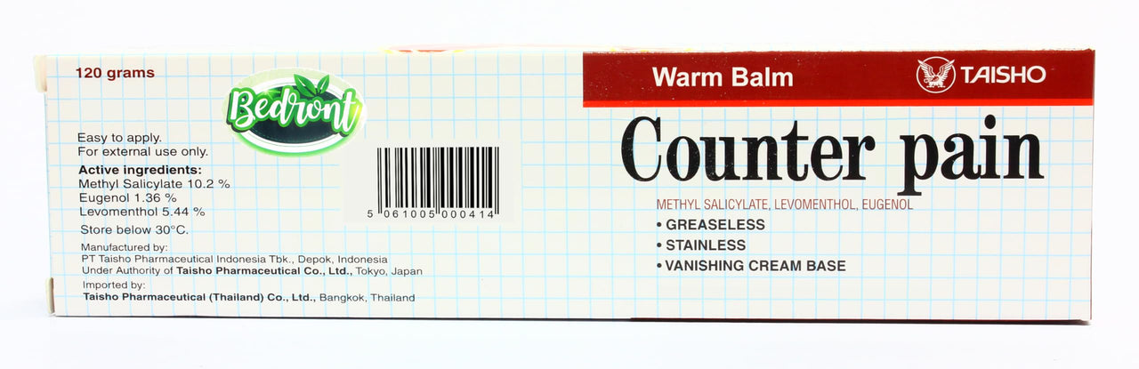 Bedront Counter Pain Warm Balm 120G for Massage and Relaxation, Sports Activity