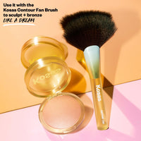 Thumbnail for Kosas Sun Show Glowy Warmth Baked Bronzer - Contouring Powder for Cheekbones, Nose & Jawline - Enriched with Concentrated Fatty Acids - Talc-Free, Vegan & Hypoallergenic - Waves