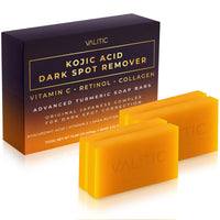 Thumbnail for VALITIC Kojic Acid Dark Spot Remover Soap Bars with Vitamin C, Retinol, Collagen, Turmeric - Original Japanese Complex Infused Hyaluronic Acid, E, Shea Butter, Castile Olive Oil (4 Pack)