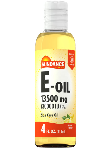 Sundance Vitamin E-Oil for Skin | 4 Fluid Ounces | Lemon Scented | Non-GMO and Gluten Free Supplement