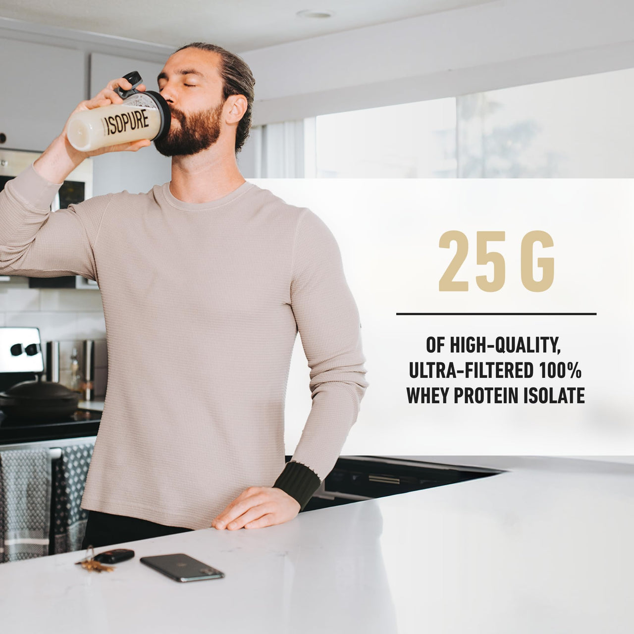 Isopure Low Carb 100% Pure Whey Isolate Protein Powder, Lactose Free, Gluten Free, With Vitamins, Toasted Coconut, 25g Protein Per Serving, 3 Lbs, 42 Servings