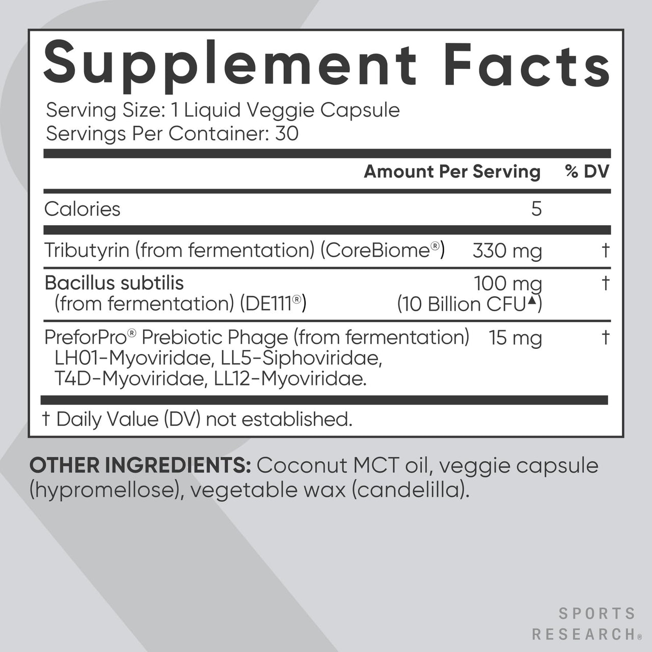 Sports Research® Tribiotic, 3-in-1 Tribiotic - Fermented Gut Health Tribiotic with 10 Billion CFU - Supports Digestion, Microbiome Support - Non-GMO, Vegan & Gluten Free - 30 Liquid Veggie Capsules