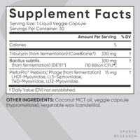 Thumbnail for Sports Research® Tribiotic, 3-in-1 Tribiotic - Fermented Gut Health Tribiotic with 10 Billion CFU - Supports Digestion, Microbiome Support - Non-GMO, Vegan & Gluten Free - 30 Liquid Veggie Capsules