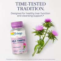 Thumbnail for SOLARAY Milk Thistle Seed Extract 350 mg Guaranteed to Contain 80% Silymarin, Traditional Liver Support, Vegan & Lab Verified for Quality, 60 Day Money-Back Guarantee, 30 Servings, 30 VegCaps