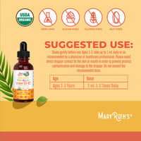 Thumbnail for MaryRuth Organics Vitamin D3 | Vitamin K2 | Vitamin D3 K2 Drops | K2 D3 Vitamin Liquid Supplement for Toddlers | Kids Supplement for Calcium Absorption Strong Bones | Vegan | Gluten Free | 1 Fl Oz