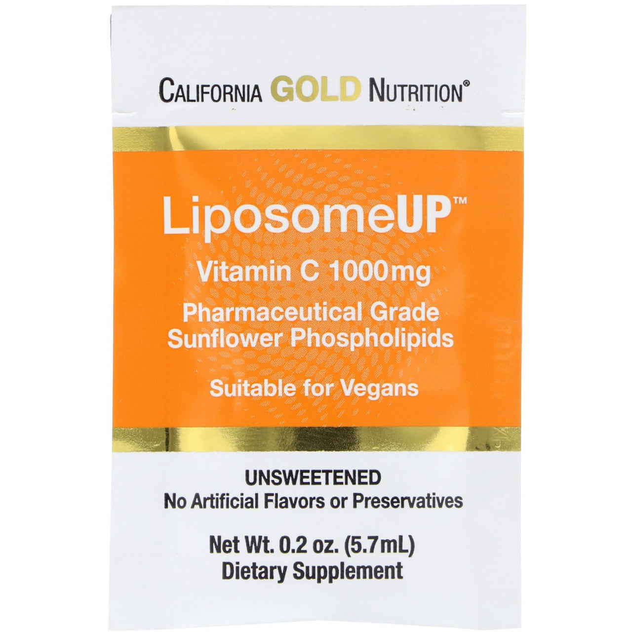 California Gold Nutrition LiposomeUP, Liposomal Vitamin C, 1,000 mg, 30 Packets, 0.2 oz (5.7 ml) Each