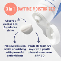 Thumbnail for PanOxyl AM Oil Control Moisturizer, NEW Sheer Formula, Absorbs Excess Oil and Reduces Shine, with Mineral Sunscreen for Acne Prone and Oily And All Skin Tones - 1.7 oz